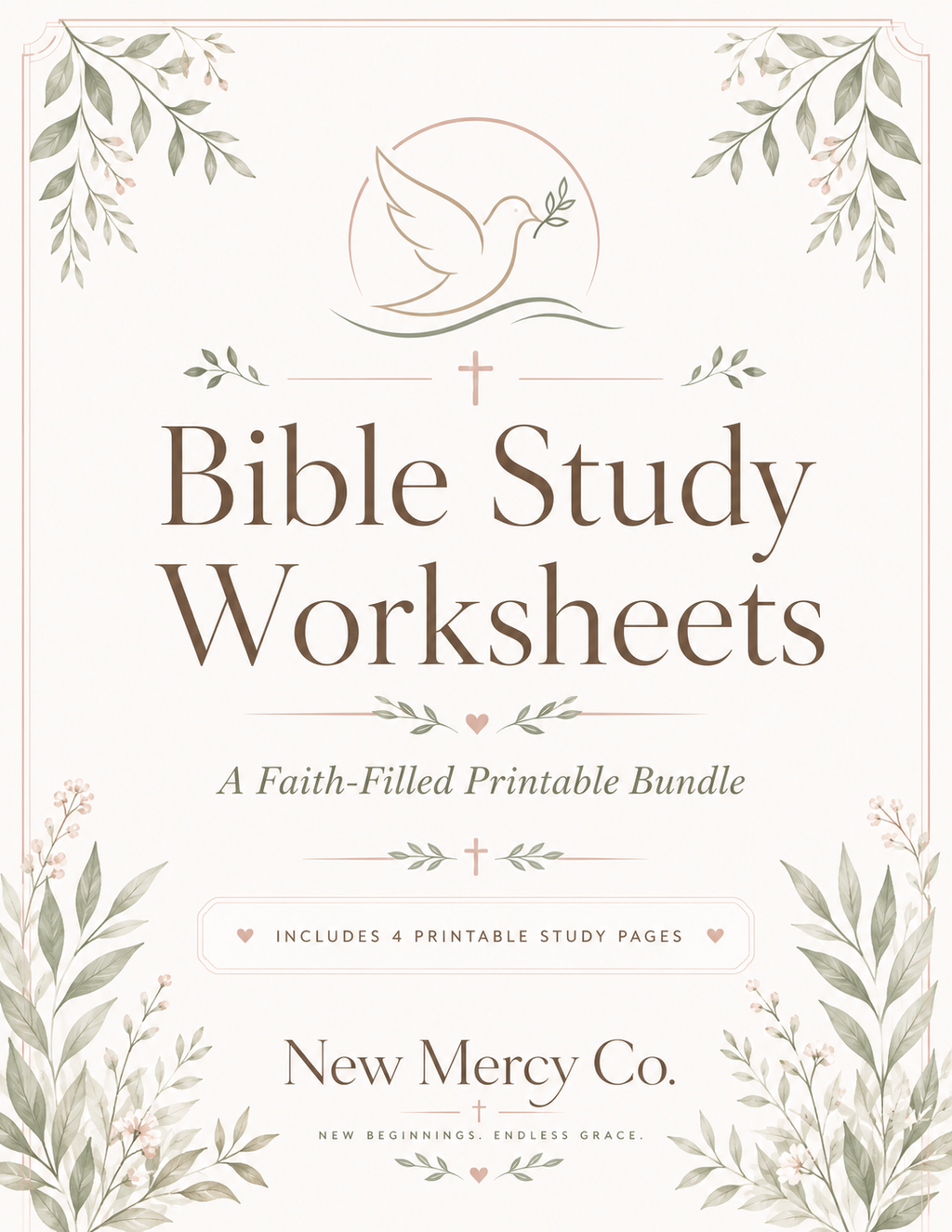 Bible Study Worksheets Printable Bundle | Faith-Based Digital Download