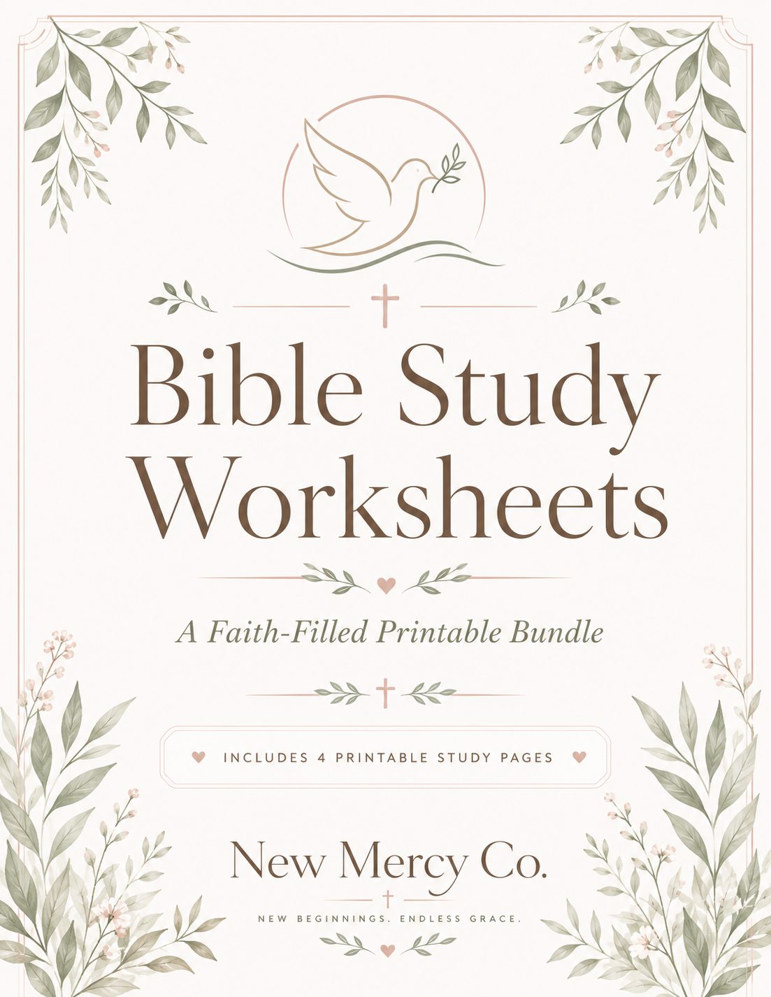 Bible Study Worksheets Printable Bundle | Faith-Based Digital Download