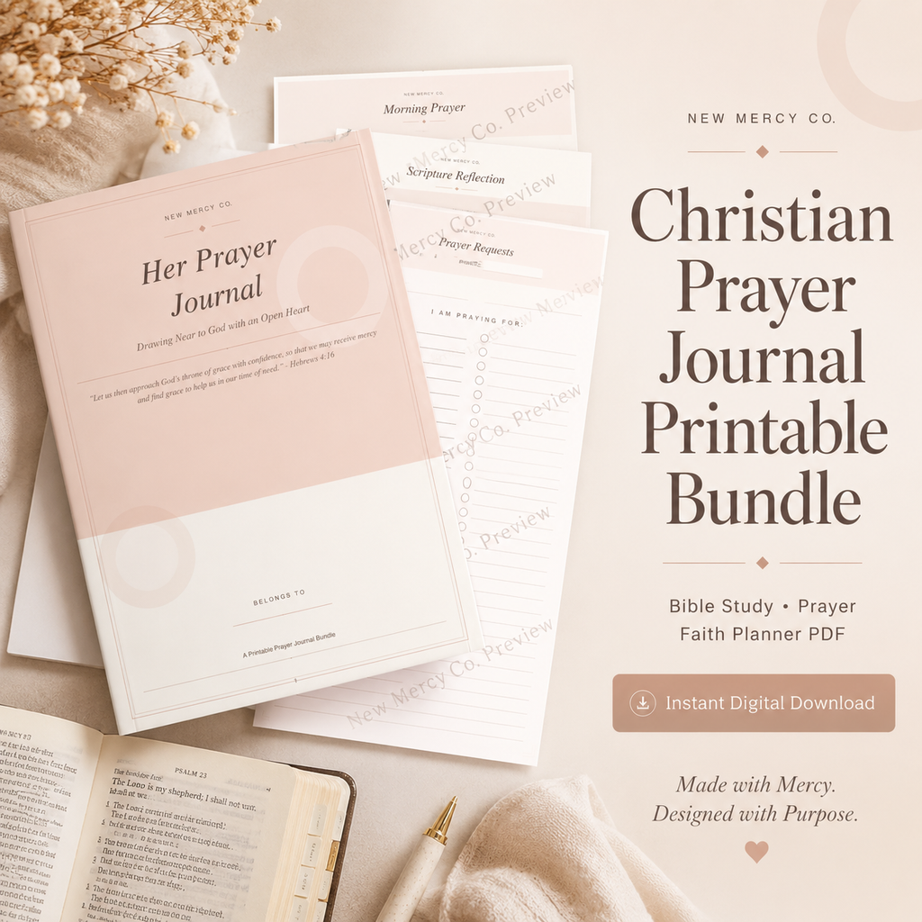 Her Prayer Journal Printable Bundle | Christian Quite Time & Bible Study PDF