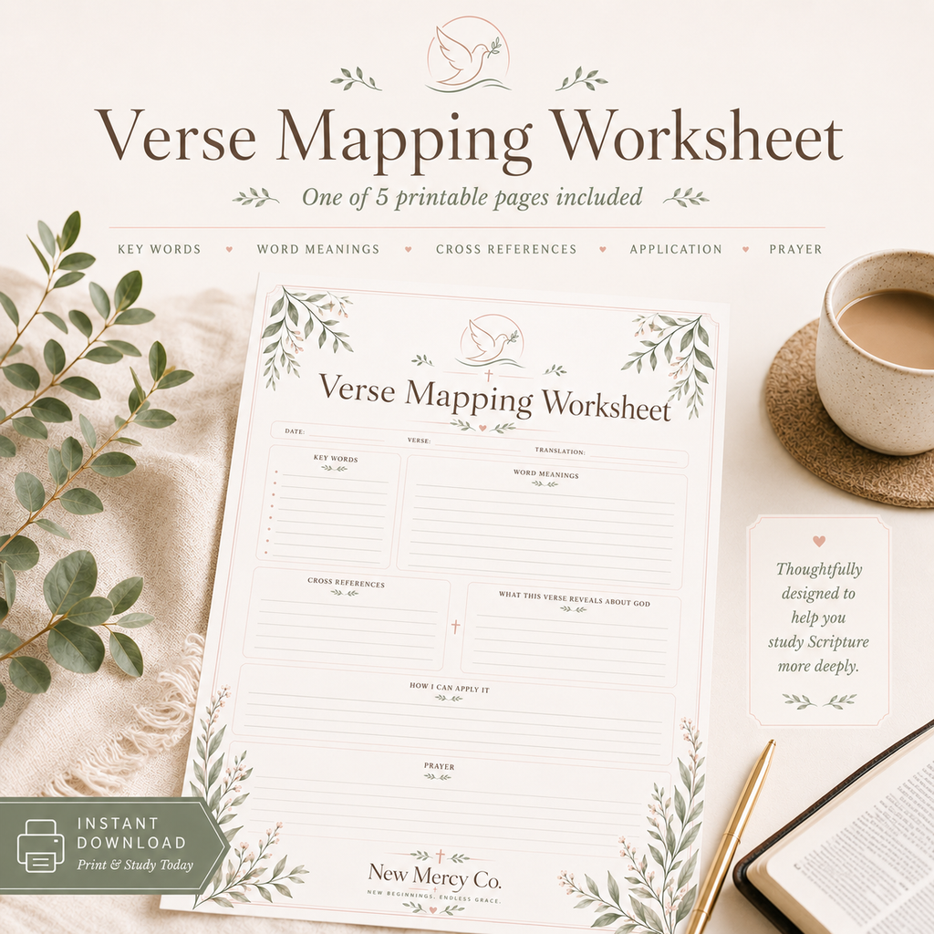 Bible Study Worksheets Printable Bundle | Faith-Based Digital Download