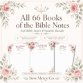 All 66 Books of the Bible Notes Pintable | 4x6 Bible Insert Digital Download