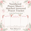 Numbered Prayer Sheets & Answered Prayer Tracker Printable | Prayer # 1-100 Digital Download