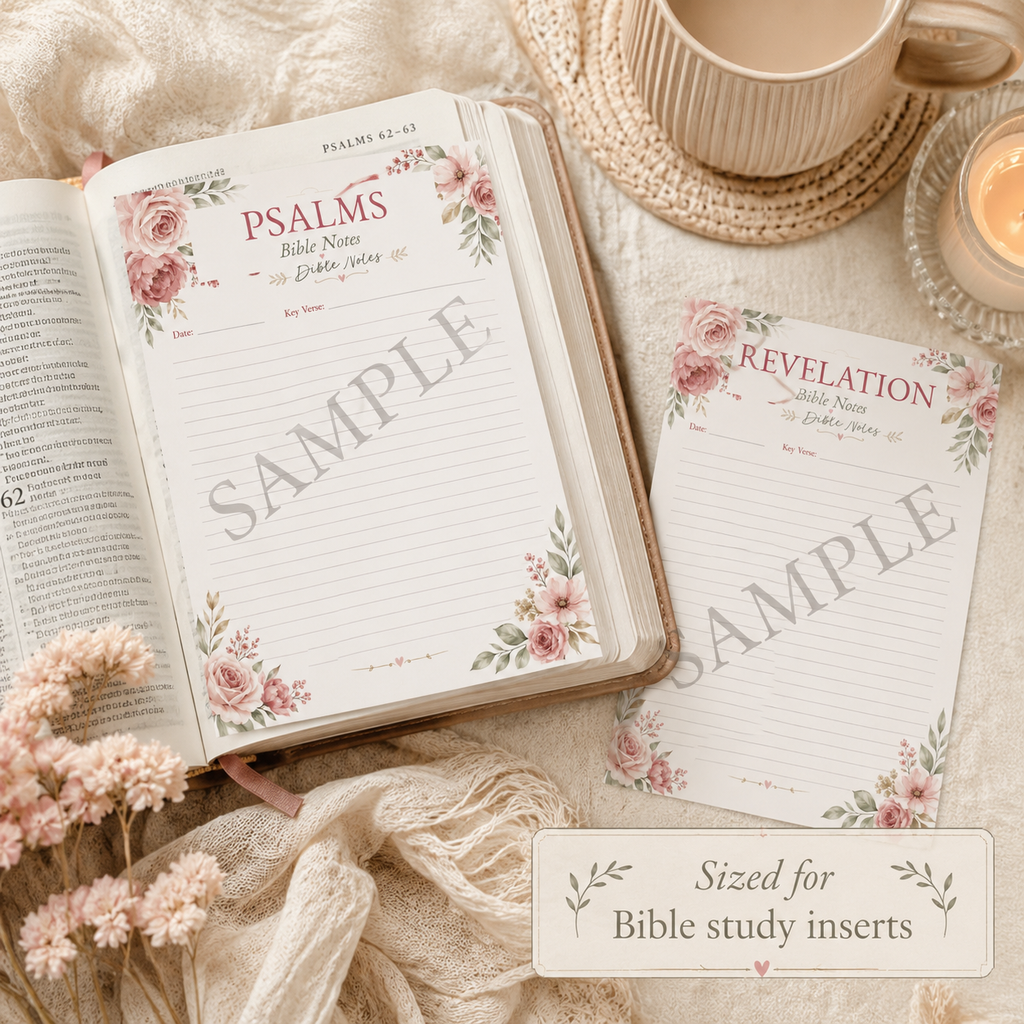 All 66 Books of the Bible Notes Pintable | 4x6 Bible Insert Digital Download